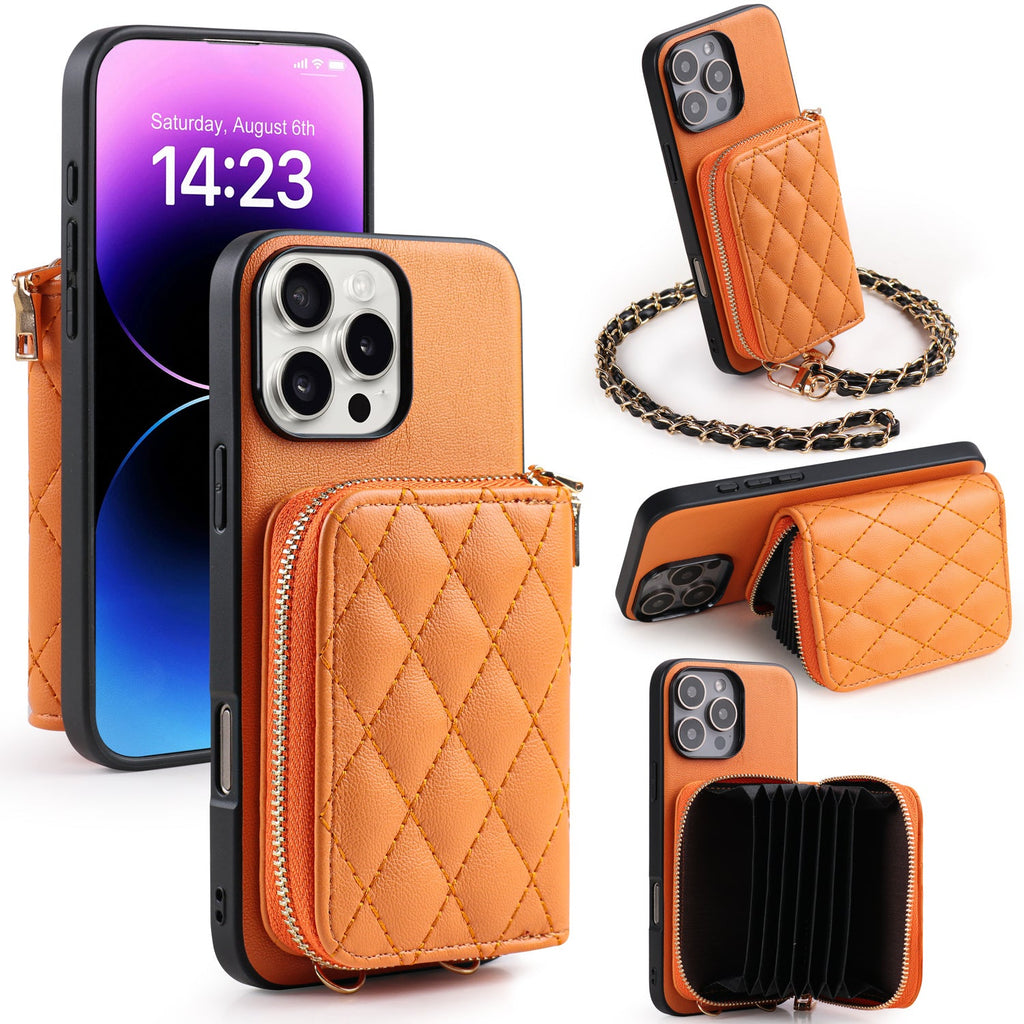 Zipper Wallet Crossbody iPhone Case