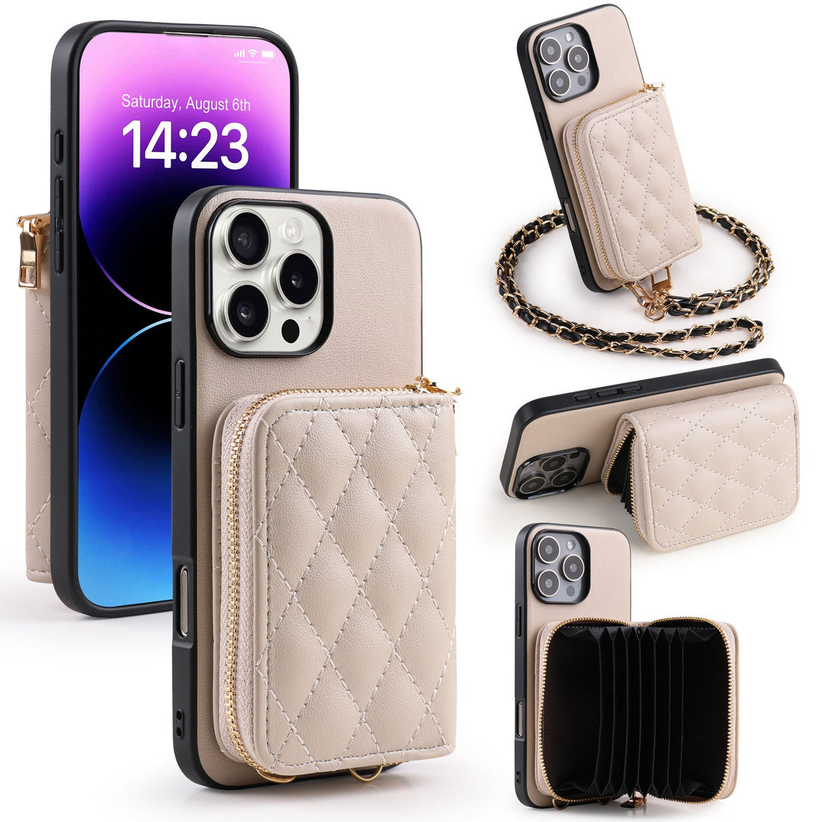 Zipper Wallet Crossbody iPhone Case