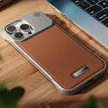 Leather Panel Metal Frame iPhone Case