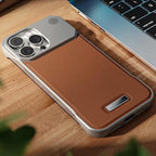 Leather Panel Metal Frame iPhone Case