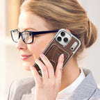 Leather MagSafe Phone Case with Stand Card Holder
