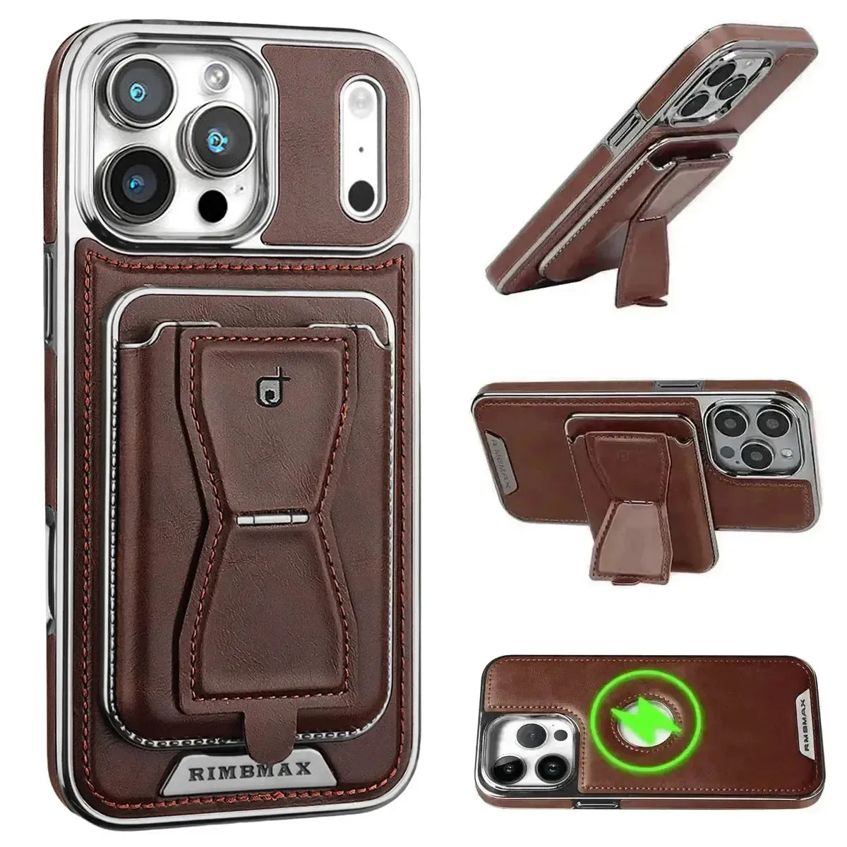 Leather MagSafe Phone Case with Stand Card Holder