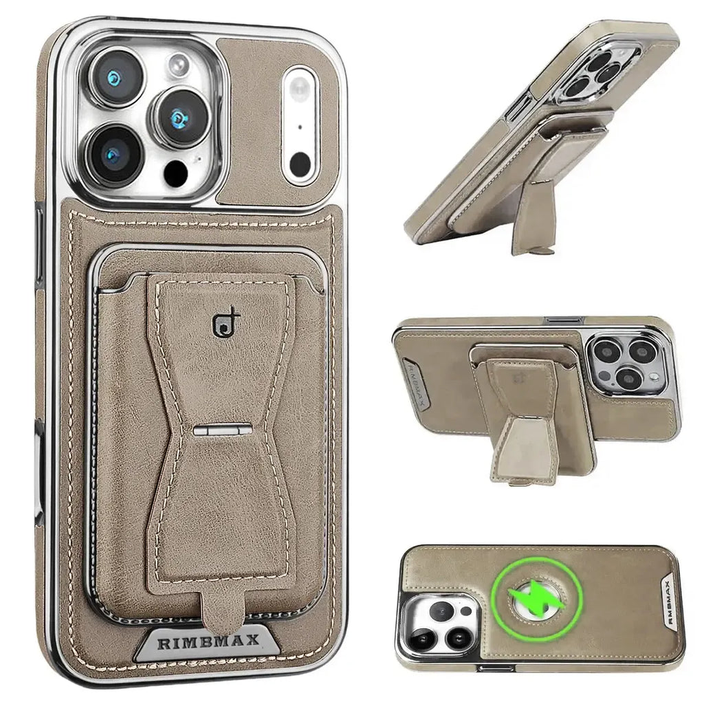 Leather MagSafe Phone Case with Stand Card Holder