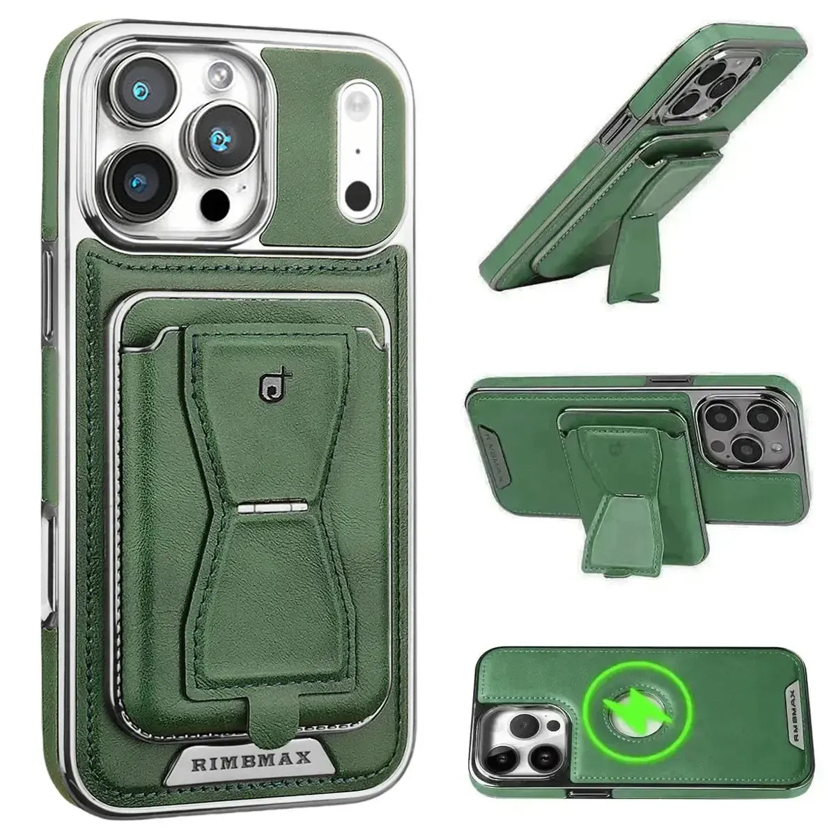 Leather MagSafe Phone Case with Stand Card Holder