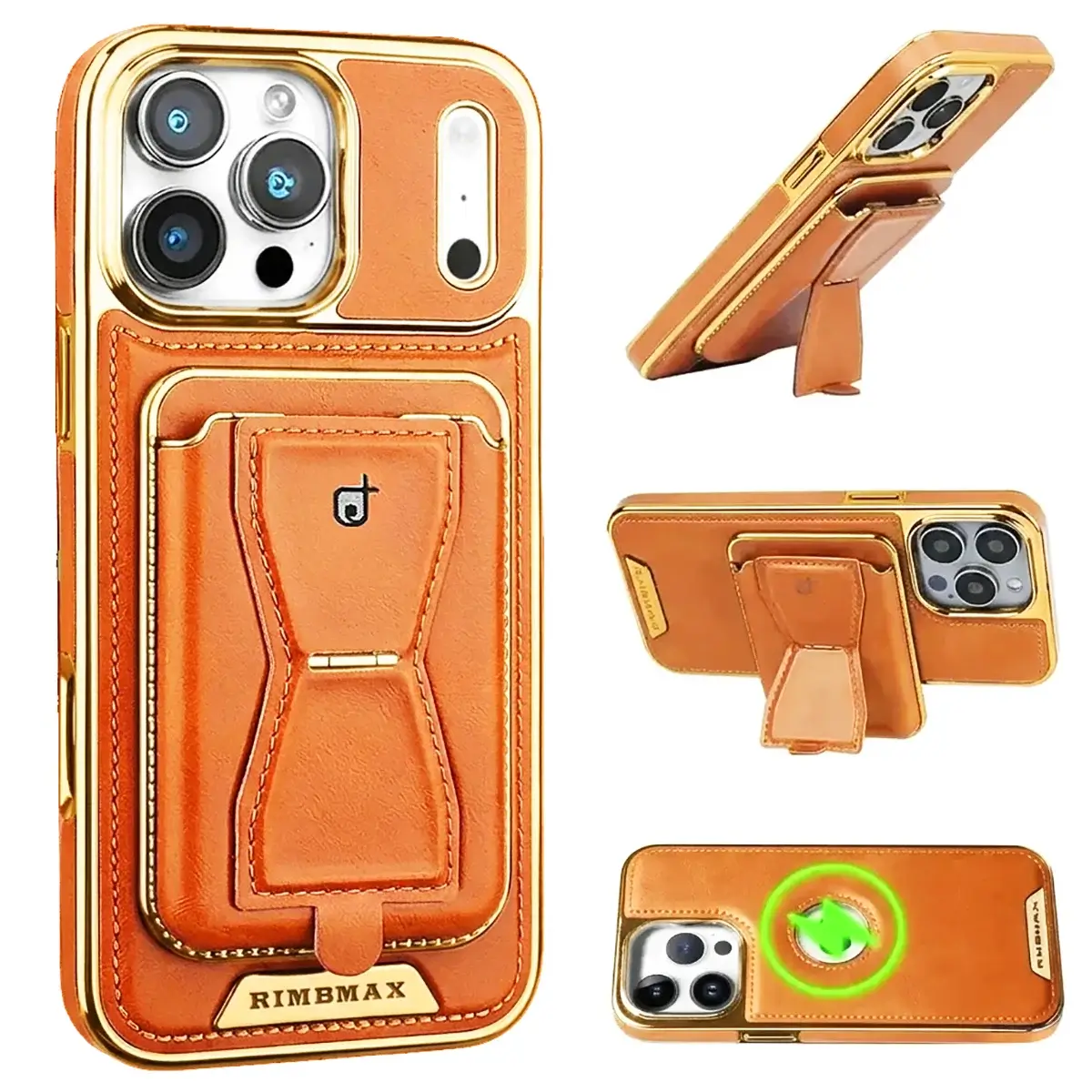 Leather MagSafe Phone Case with Stand Card Holder