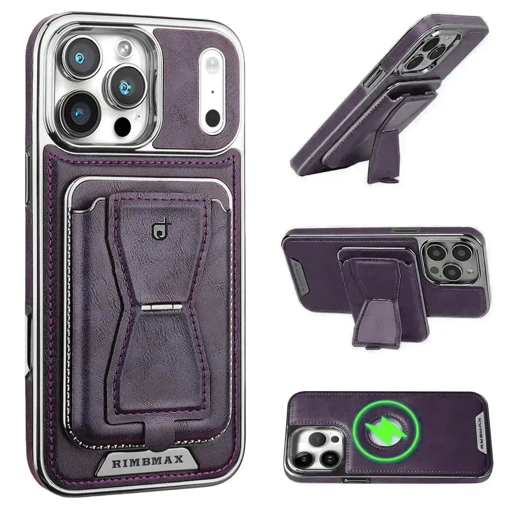 Leather MagSafe Phone Case with Stand Card Holder