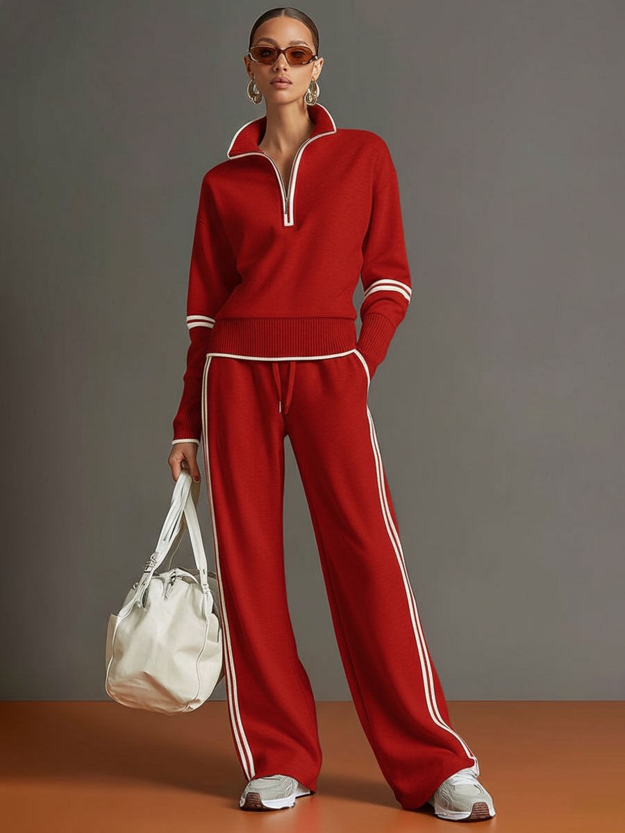 Cecilia Half Zip Wide Leg Two Piece Set_13