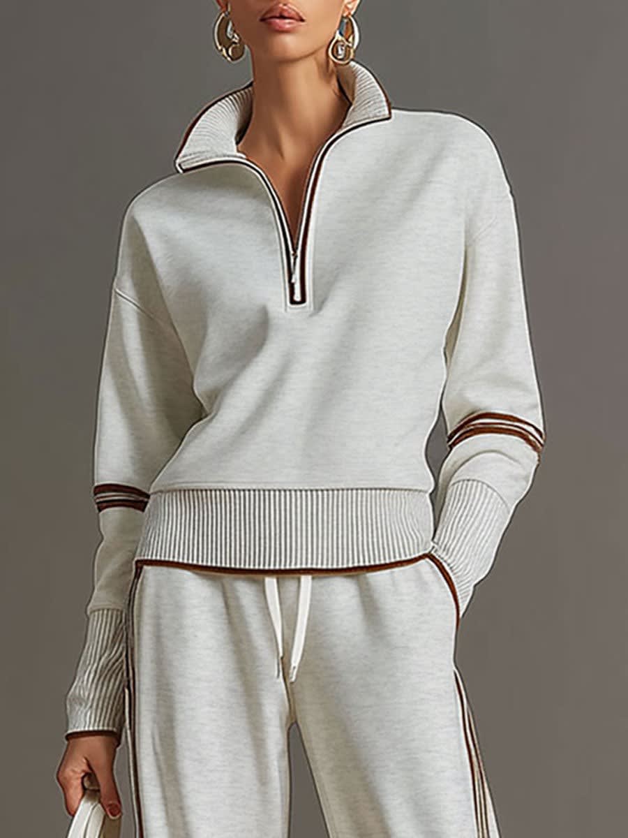 Cecilia Half Zip Wide Leg Two Piece Set_17