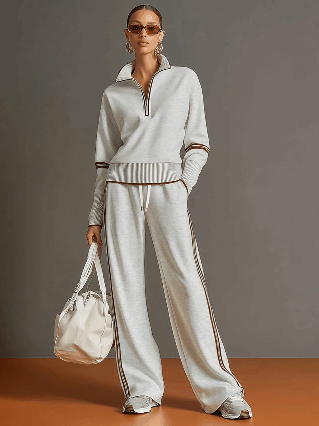 Cecilia Half Zip Wide Leg Two Piece Set_2