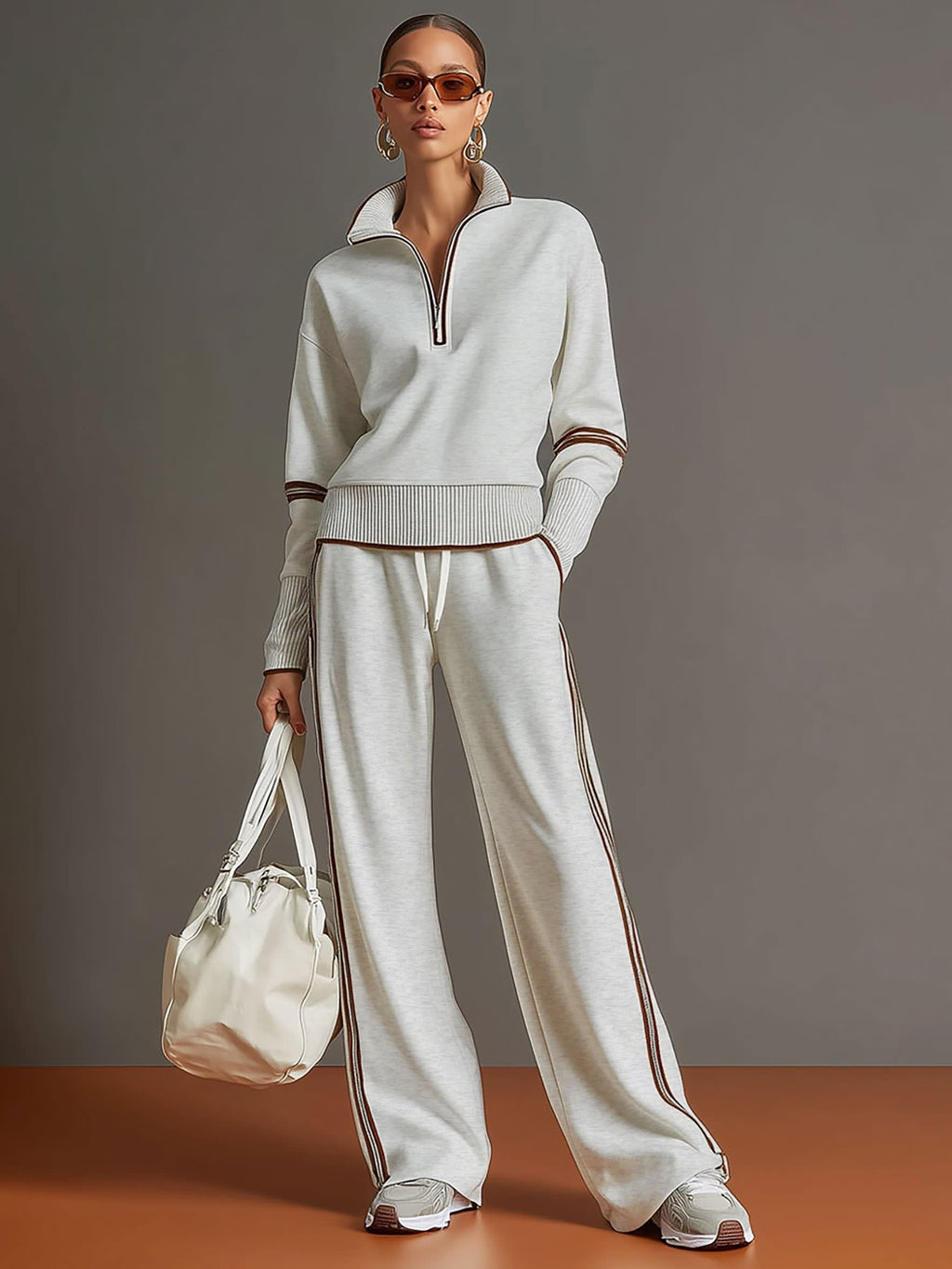 Cecilia Half Zip Wide Leg Two Piece Set_4