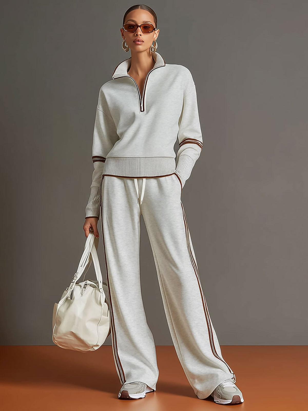 Cecilia Half Zip Wide Leg Two Piece Set_4