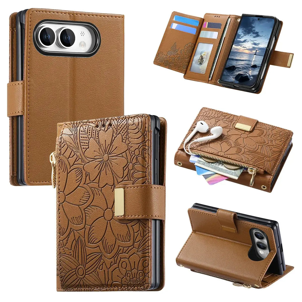 Foldable Phone Case Wallet with Zipper Pocket