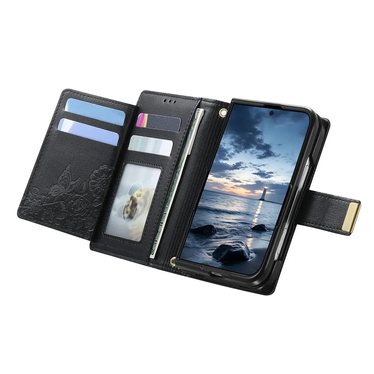 Foldable Phone Case Wallet with Zipper Pocket