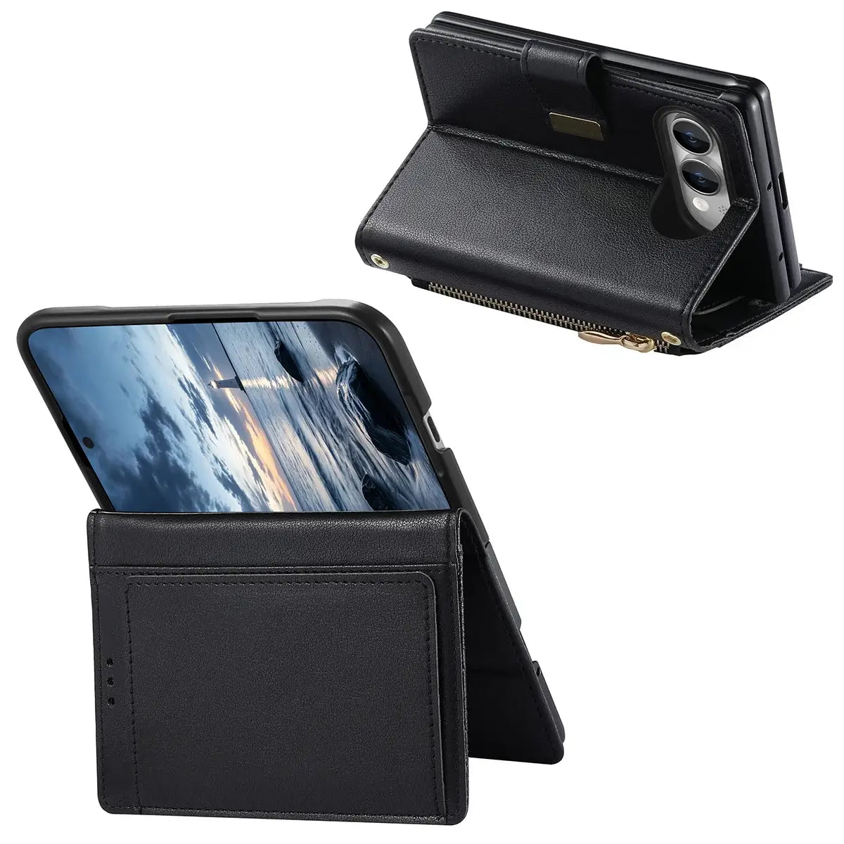 Foldable Phone Case Wallet with Zipper Pocket