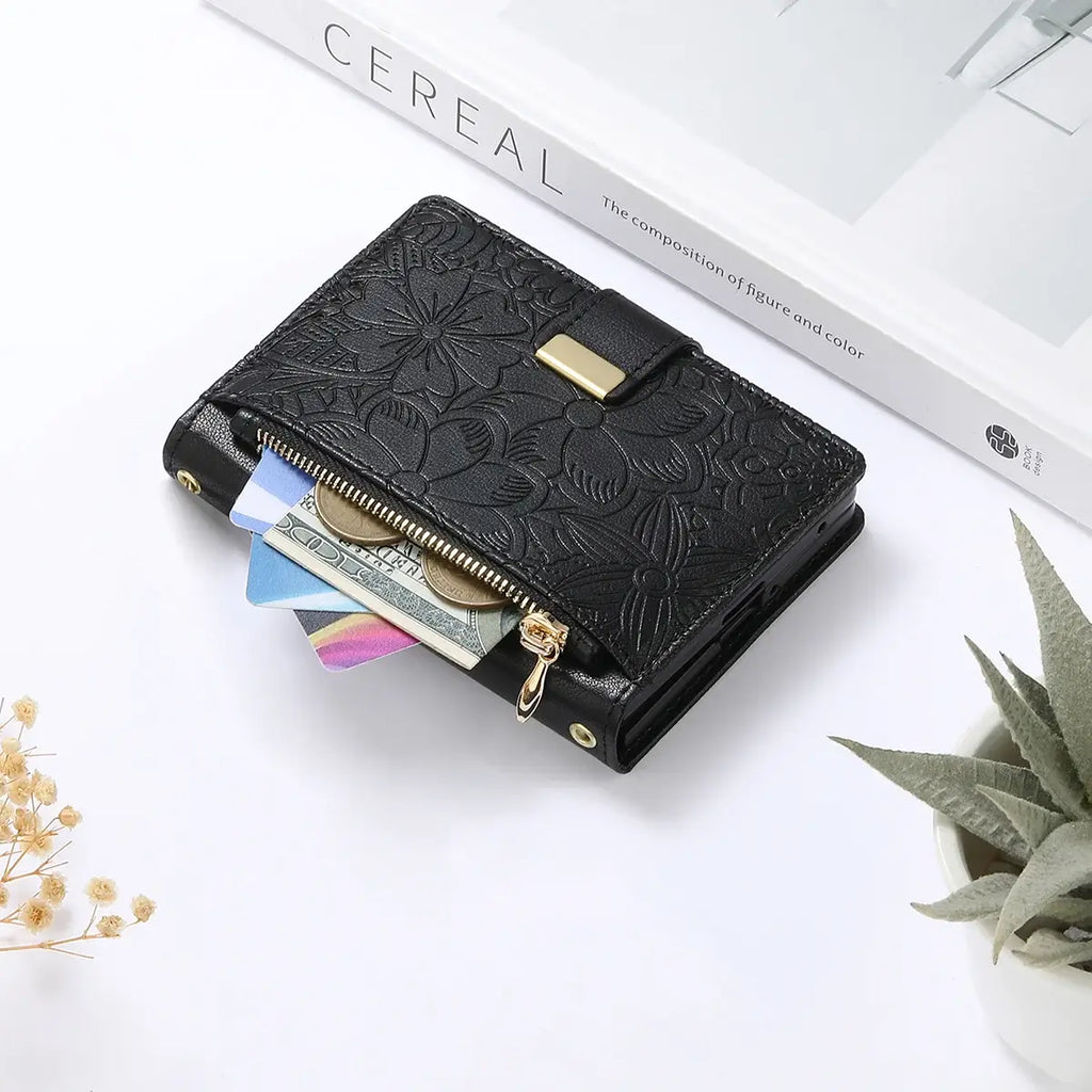 Foldable Phone Case Wallet with Zipper Pocket