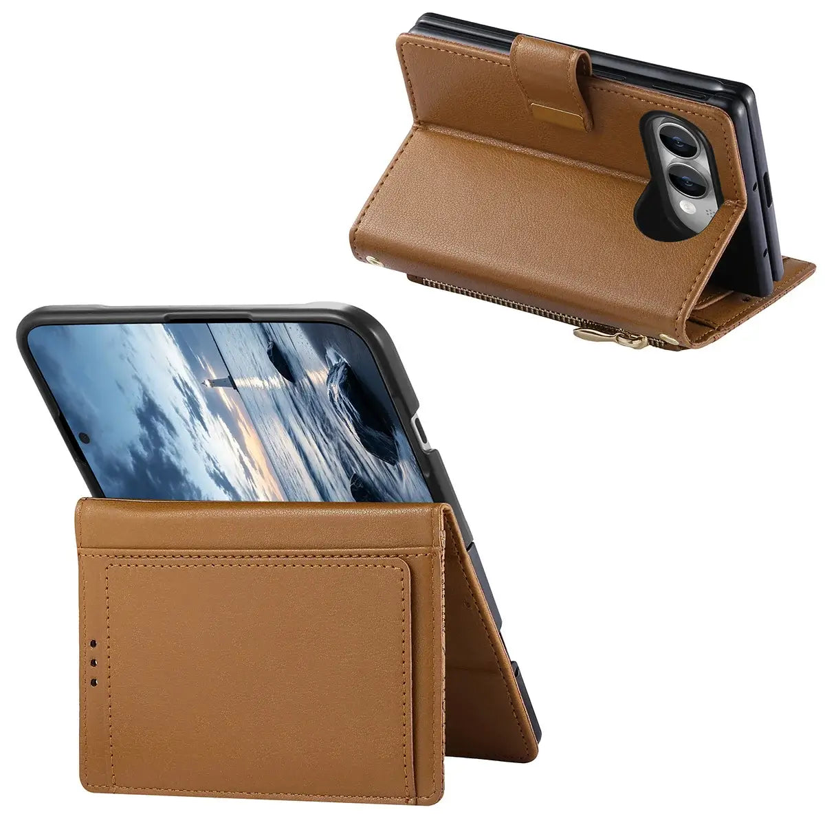 Foldable Phone Case Wallet with Zipper Pocket