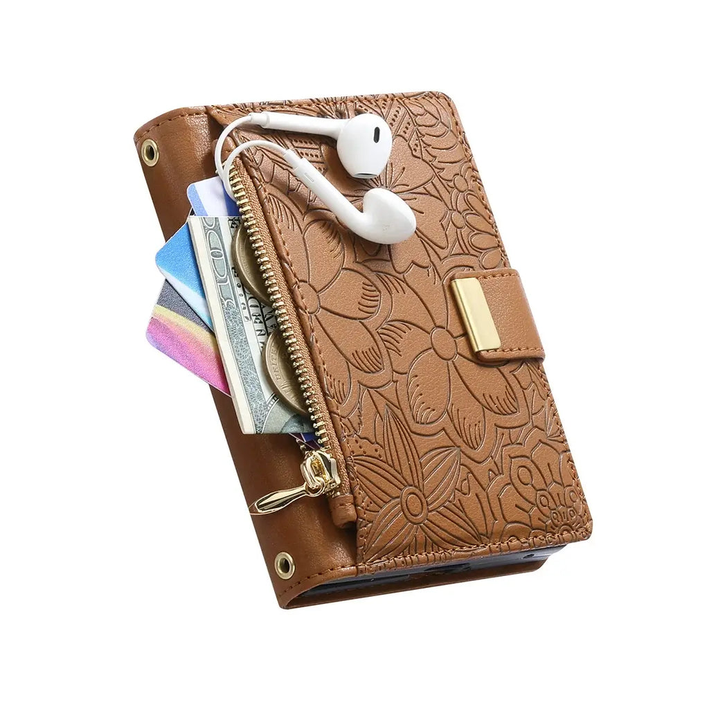 Foldable Phone Case Wallet with Zipper Pocket