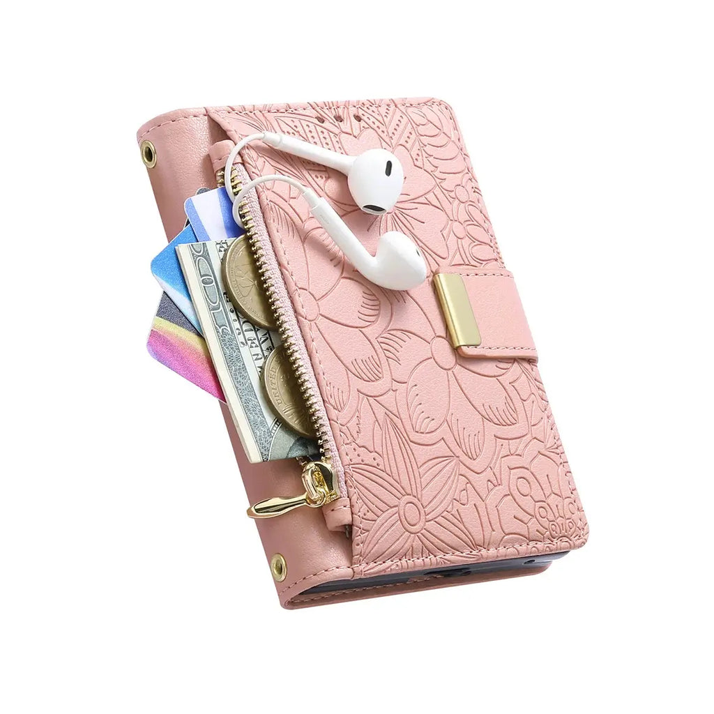 Foldable Phone Case Wallet with Zipper Pocket