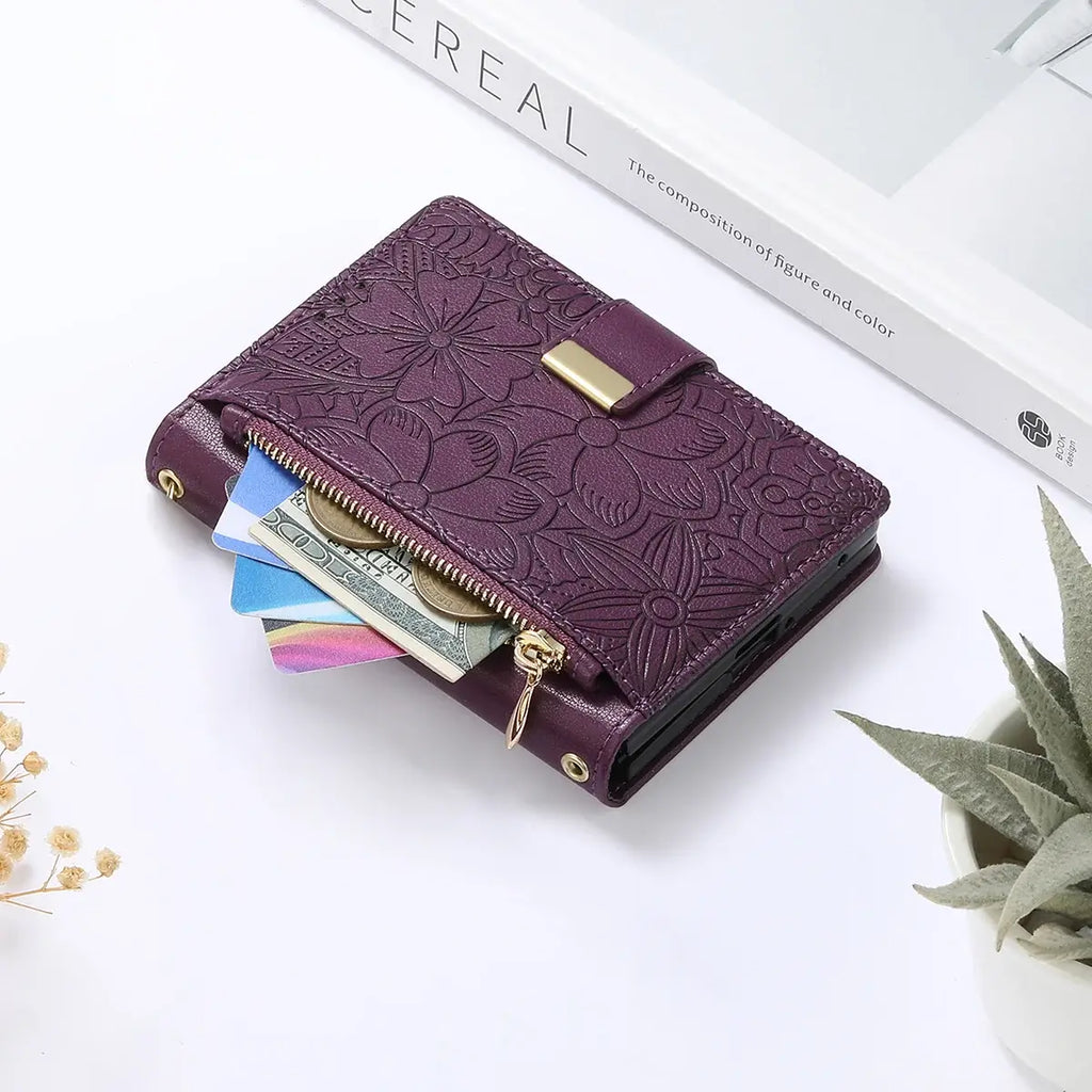 Foldable Phone Case Wallet with Zipper Pocket