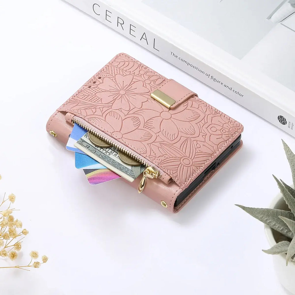 Foldable Phone Case Wallet with Zipper Pocket