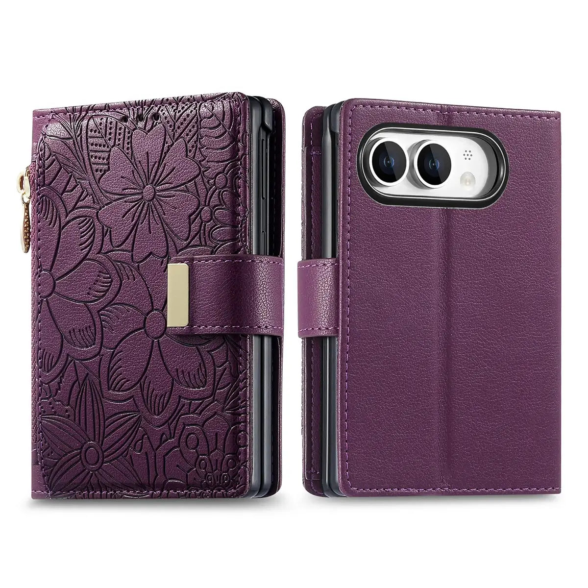 Foldable Phone Case Wallet with Zipper Pocket