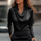 Constanza Draped Satin Blouse_4