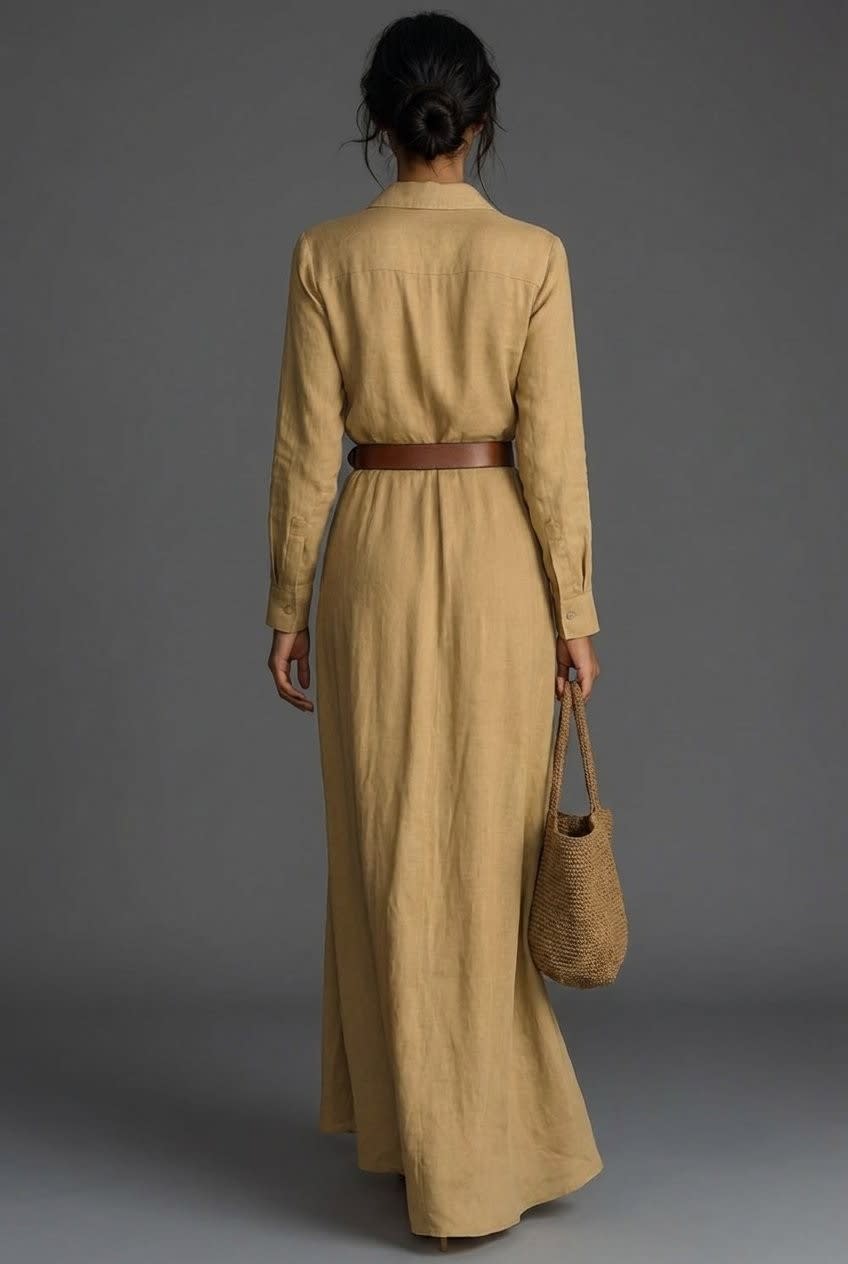 Hanne Belted Long Sleeve Maxi Dress_2