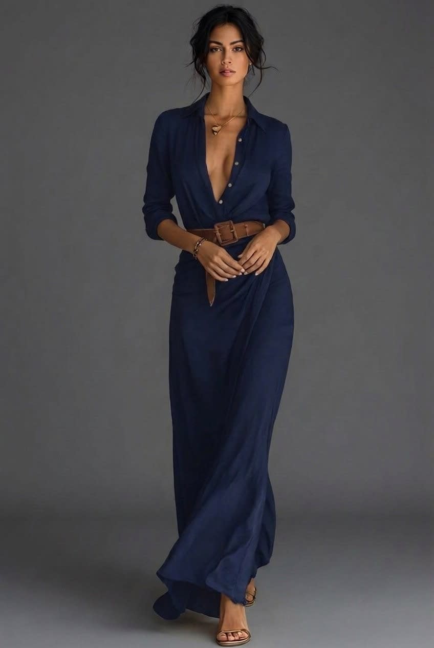 Hanne Belted Long Sleeve Maxi Dress_6