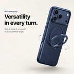 Leather Phone Case with Folding Ring Stand