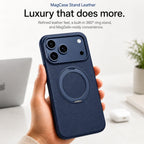 Leather Phone Case with Folding Ring Stand