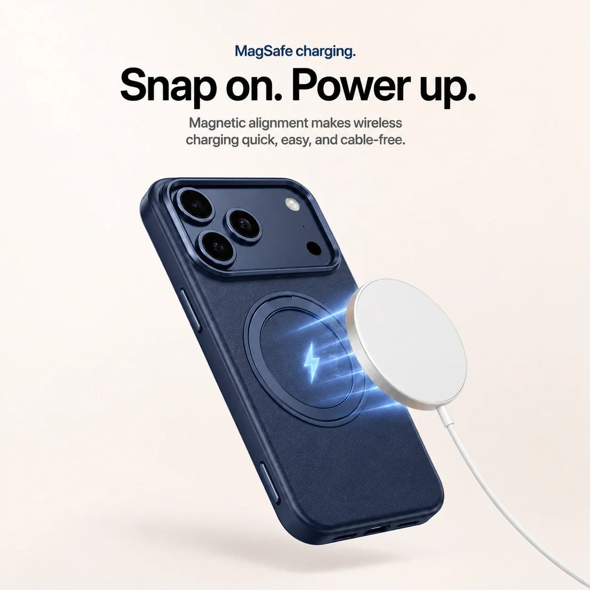 Leather Phone Case with Folding Ring Stand