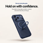 Leather Phone Case with Folding Ring Stand