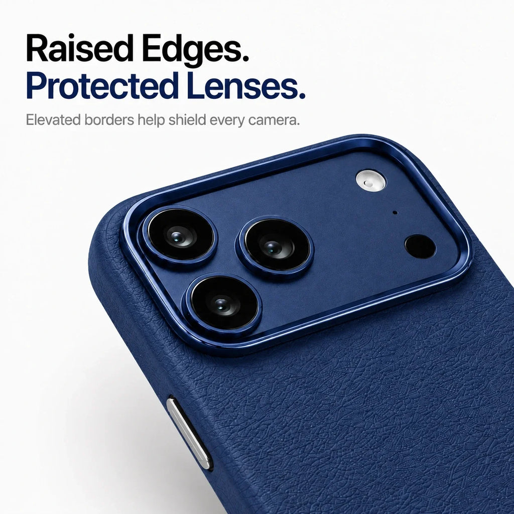 Leather iPhone Case with Metal Lens Frame