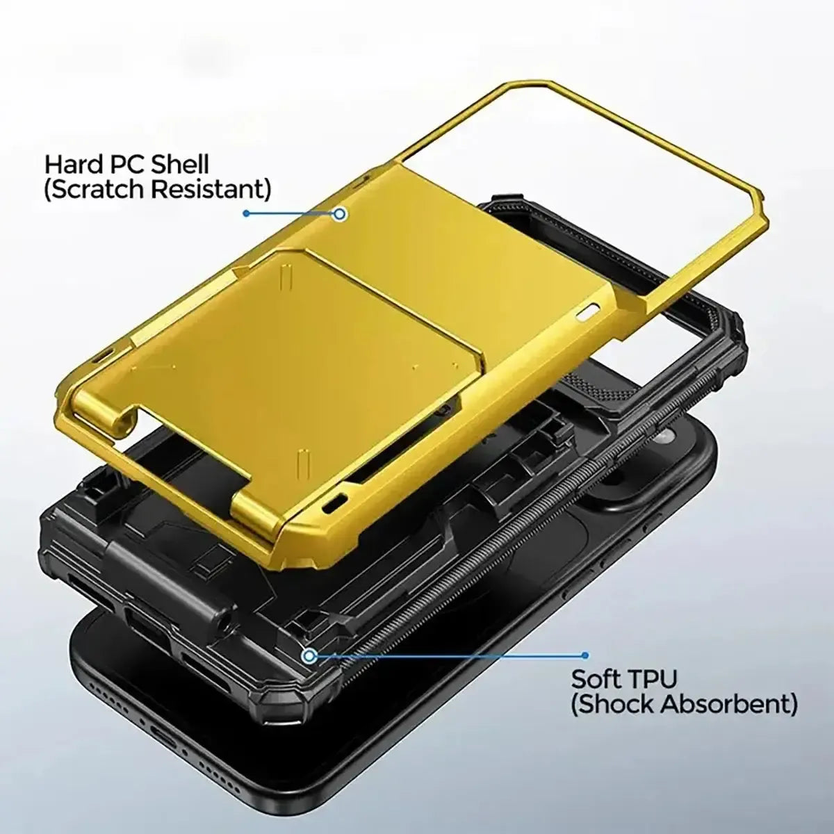 Heavy Duty Phone Case with Hidden Card Holder