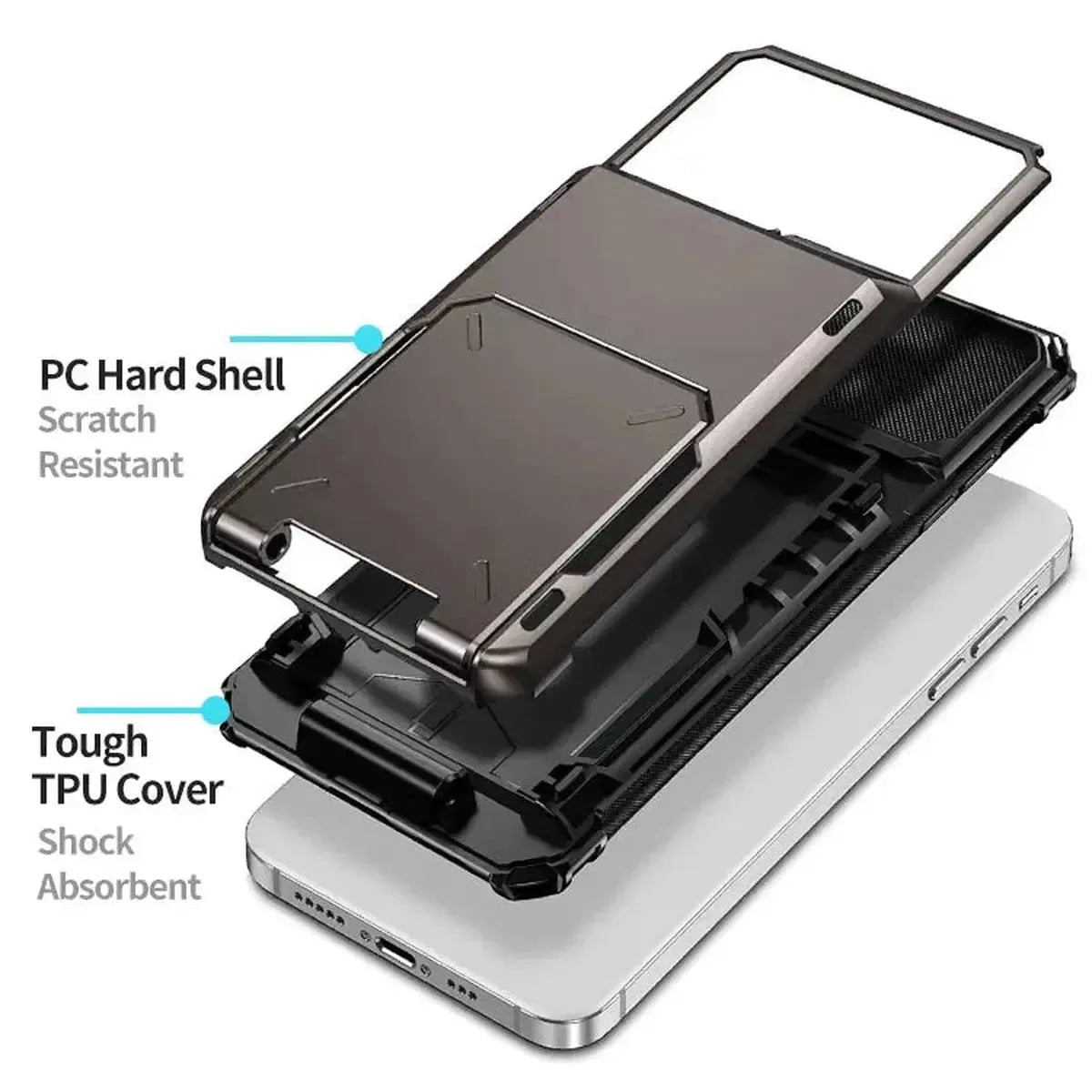 Heavy Duty Phone Case with Hidden Card Holder