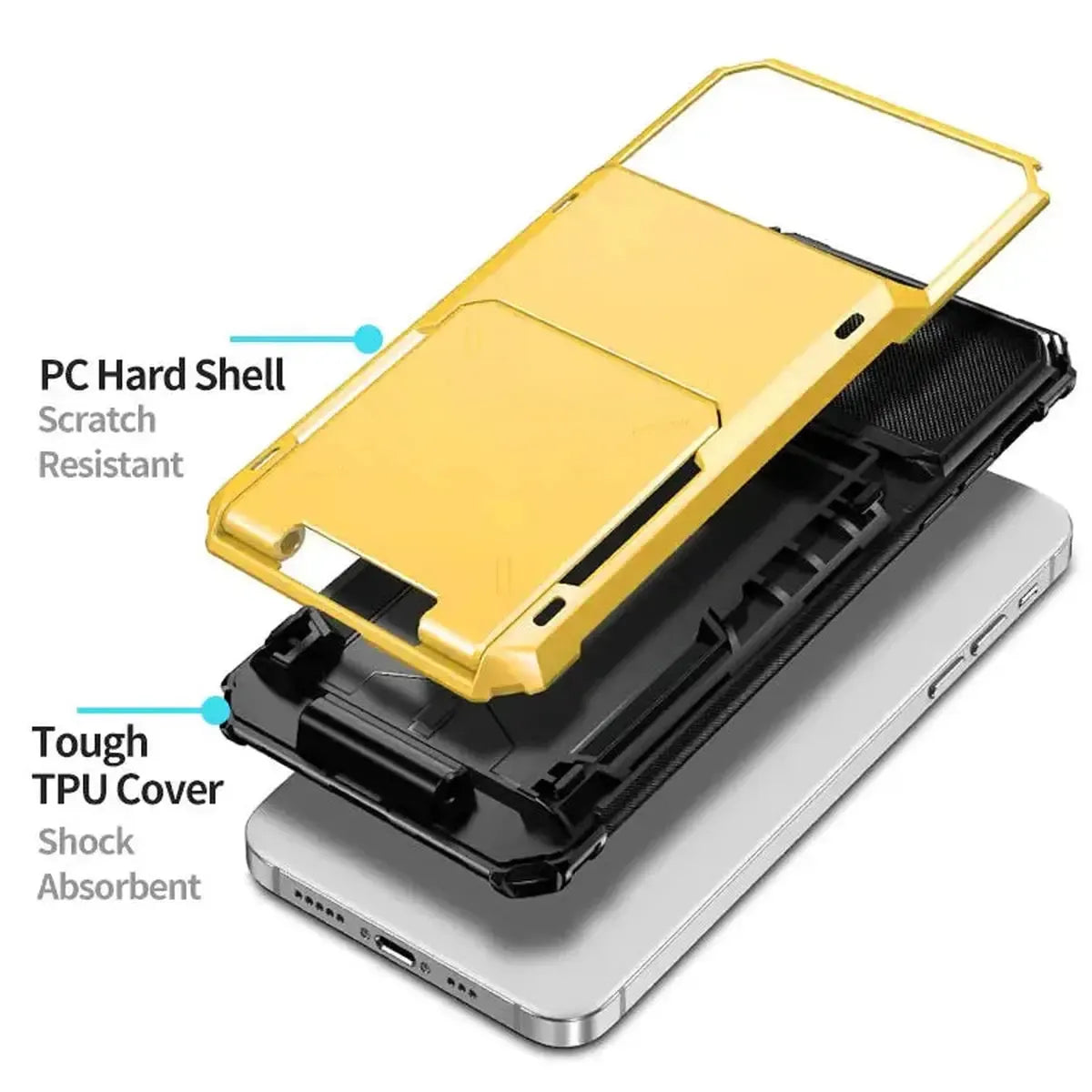 Heavy Duty Phone Case with Hidden Card Holder