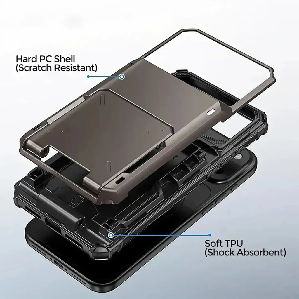 Heavy Duty Phone Case with Hidden Card Holder
