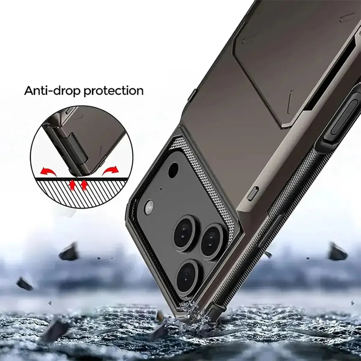 Heavy Duty Phone Case with Hidden Card Holder
