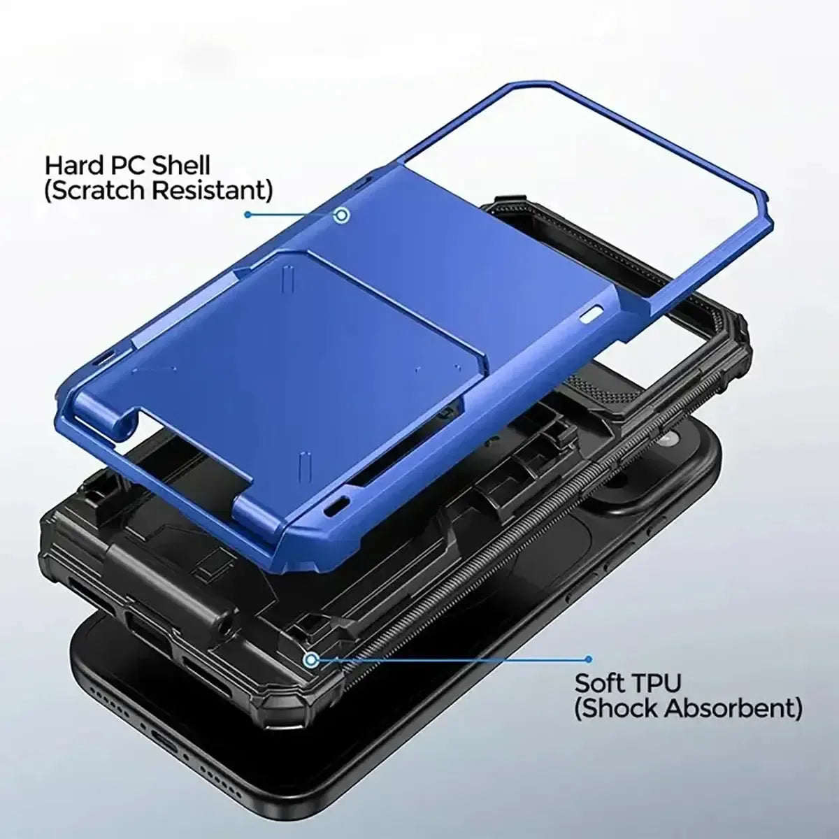 Heavy Duty Phone Case with Hidden Card Holder