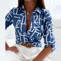 Estela Printed Button Down Blouse_1
