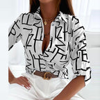Estela Printed Button Down Blouse_11