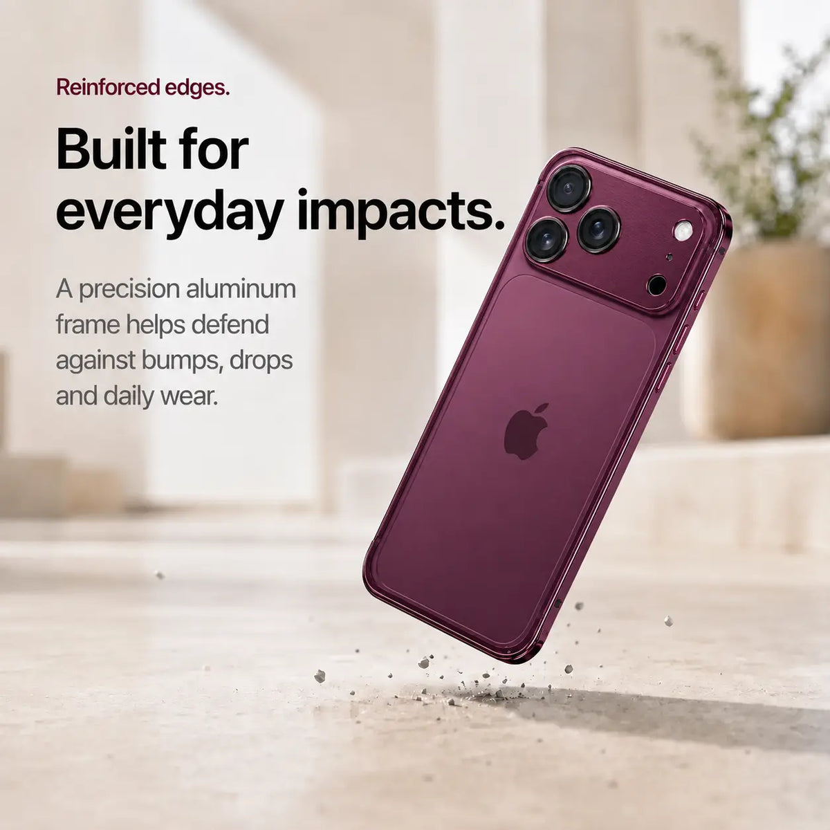 Open Back Phone Case with Corner Bumpers