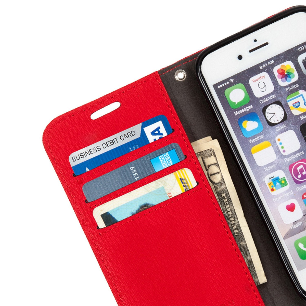 Leather Flip Folio iPhone Case Tab Closure
