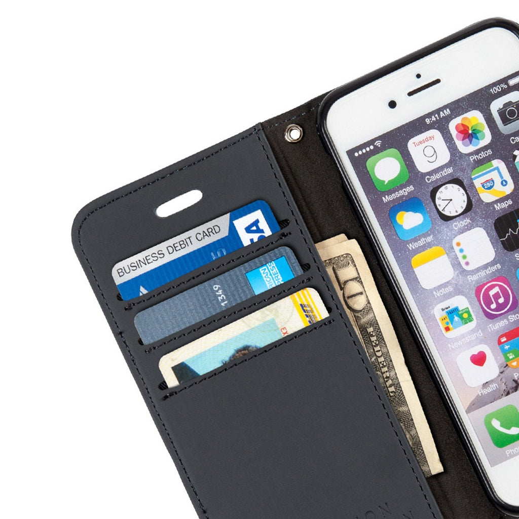 Leather Flip Folio iPhone Case Tab Closure