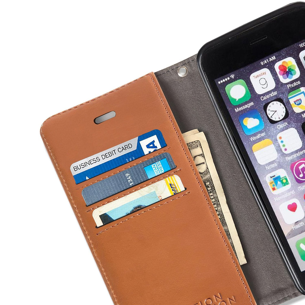 Leather Flip Folio iPhone Case Tab Closure