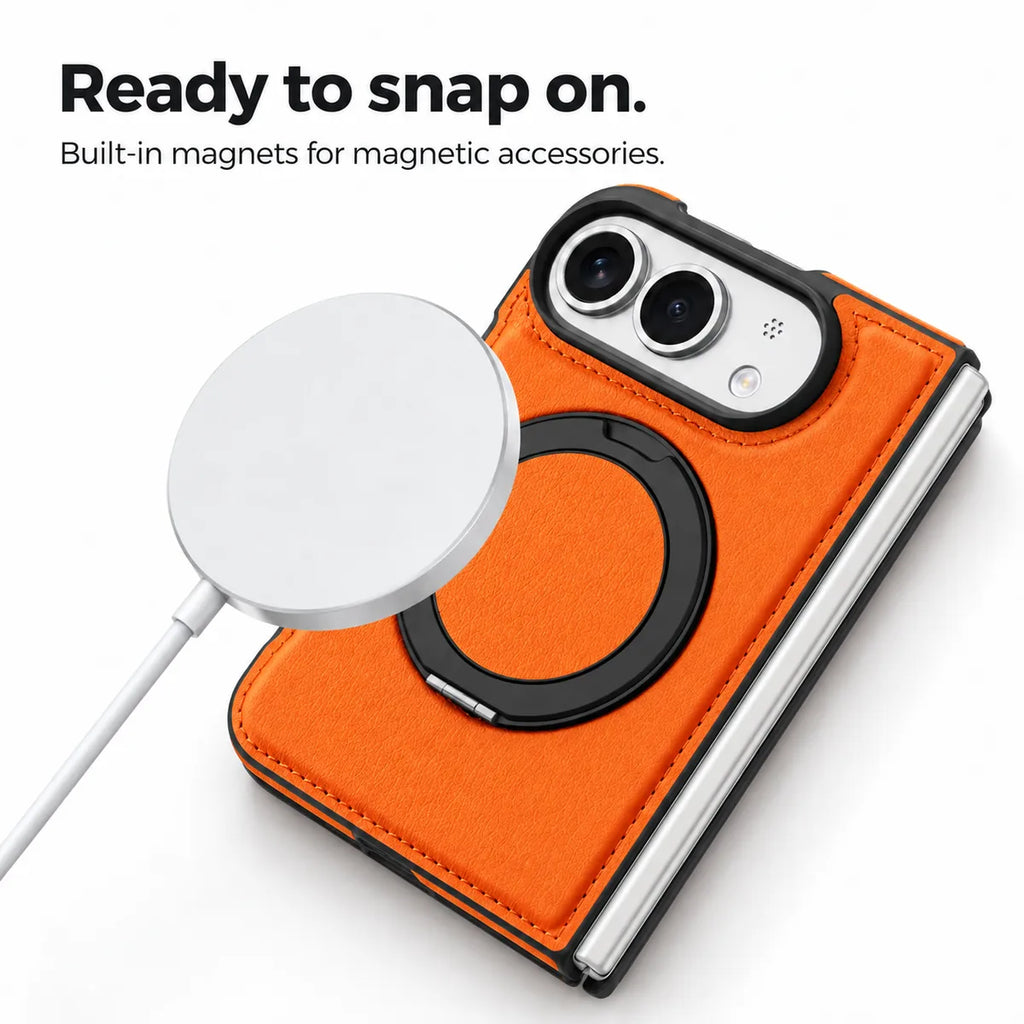 Leather iPhone Duo Case with Ring Kickstand
