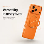 Leather Phone Case with Folding Ring Stand