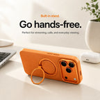 Leather Phone Case with Folding Ring Stand