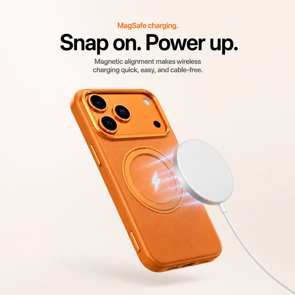 Leather Phone Case with Folding Ring Stand