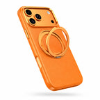 Leather Phone Case with Folding Ring Stand